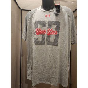 Utah Utes T-Shirt Gray and Red 50 Sz. XL